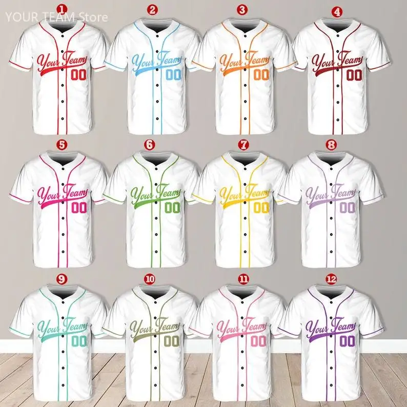 

Персонализированное название команды и номер бейсбольного трикотажа, изготовленная на заказ бейсбольная майка, униформа для любителей бейсбола