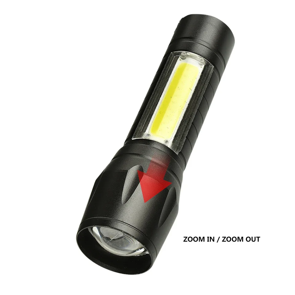 Z20 LED Flashlight with Side Light Portable USB Charging Outdoor Emergency Mini Flashlight