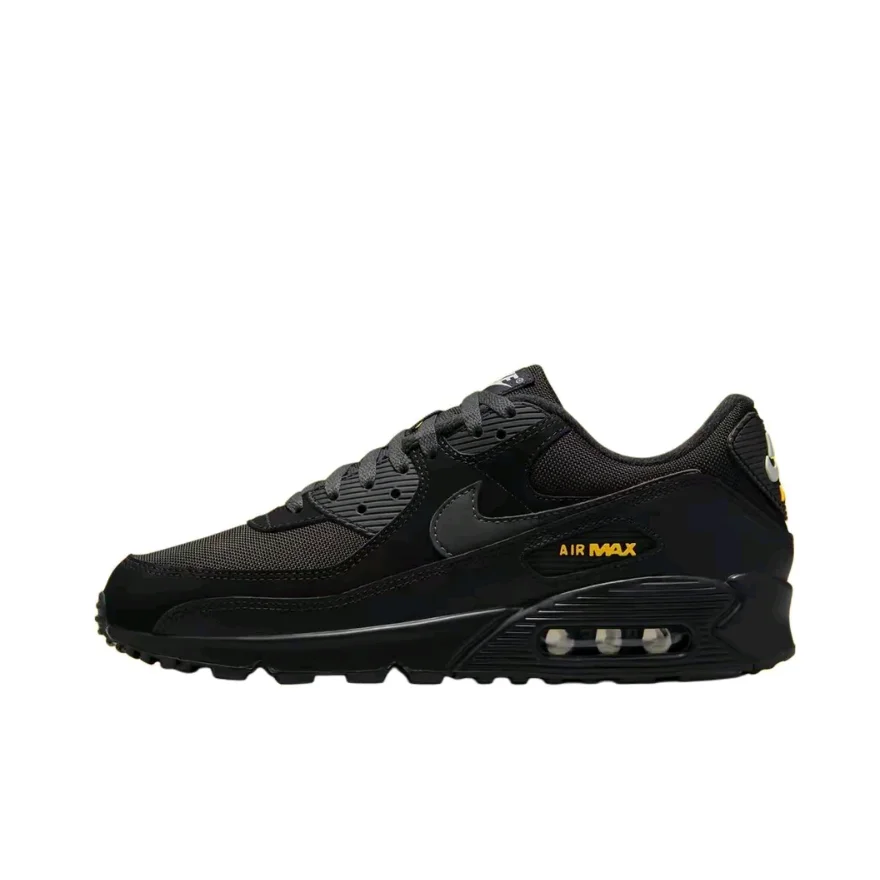 Nike Air Max 90 Trendy and versatile low top casual running shoes Shock absorbing, slip resistant and wear-resistant Black