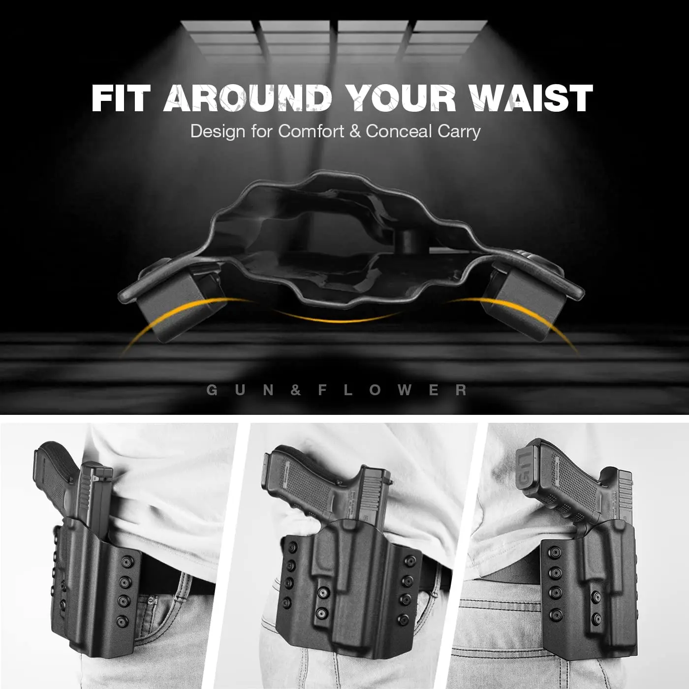 Imagem -06 - Retenção Ajustável-direita Airsoft Equipment Bags Coldres cz Owb Kydex Holster Fits cz P07 cz P09 P10c Escondido Transportar