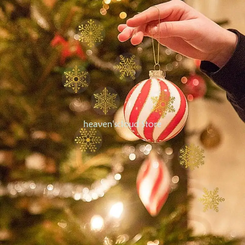 Y88B 크리스마스 선물 눈송이 스티커 미용 스티커 크리스마스 라벨 봉투 씰 장식 스티커 카드 장식