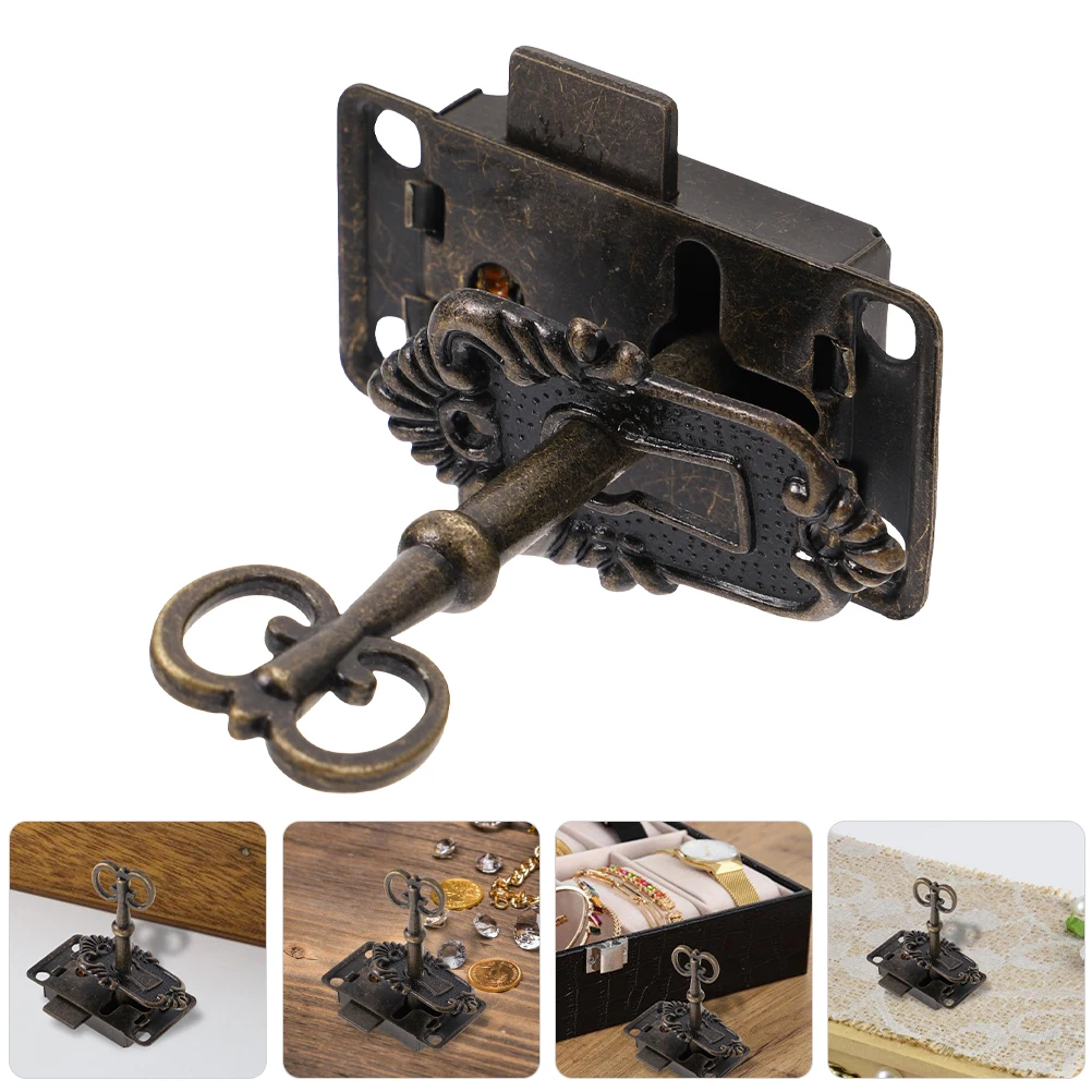 

1 set 1 Set Cabinet Set Vintage Furniture Lock Key Cupboard Desk Drawer Security Liquor Cabinet Lock Kit Hardware Locks