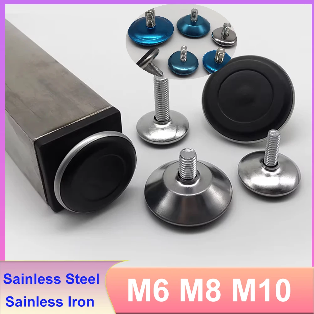 M6 M8 M10 Stainless Steel /Iron Adjustable Feet Screw Table Chair Legs Adjustable Foot Pads Support Base Anti-Shock Protection