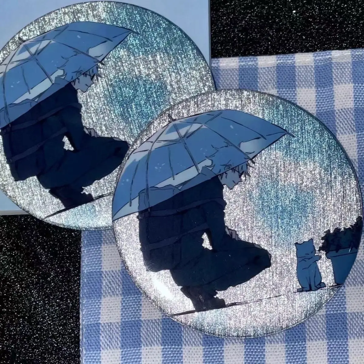 Satoru Gojo Badge Jujutsu Kaisen อะนิเมะดูดีเสื้อผ้าที่ละเอียดอ่อนเข็มกลัดกระเป๋านักเรียนแขวนตกแต่งตกแต่ง