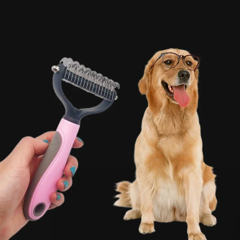 Neuer Professioneller Tierhaarentfernungskamm Hundepflegebürste Fellpflegewerkzeug Welpen-Haarausfall-Trimmer Tierfell-Trimmkämme – Detail 5