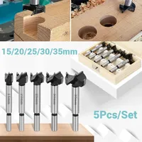 5Pcs/Set Drilling Pilot Hole Drill Bit Wood Drilling Tools 15/20/25/30/35mm Hole Saw Hinge Drill Bit Opener Woodworking Tools