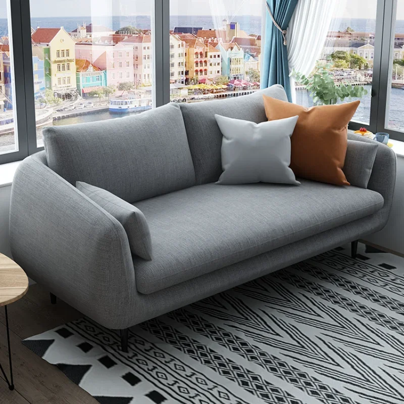 Nordic Small Family Sofa Contracted Sitting Room Cloth Art Sofa Can Be Dismantled and Washed Living Room Furniture