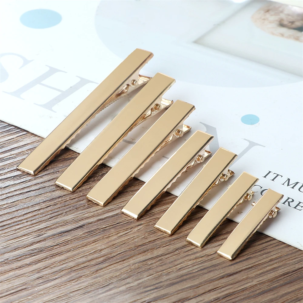 

30/50pcs Metal Hair Alligator Clips Basic Gold Color Hair Clip for DIY Jewelry Hair Pins for Women Hair Style Tools Accessories