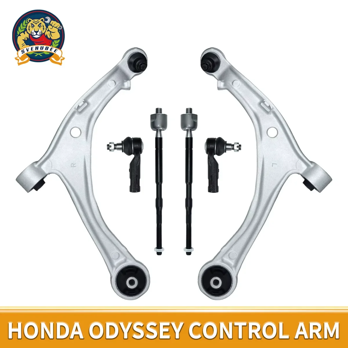 Svenubee 6Pcs Front Lower Control Arms Inner and Outer Tie Rods Suspension Kits for Honda Odyssey 2014 2015-2017 51350TK8A10