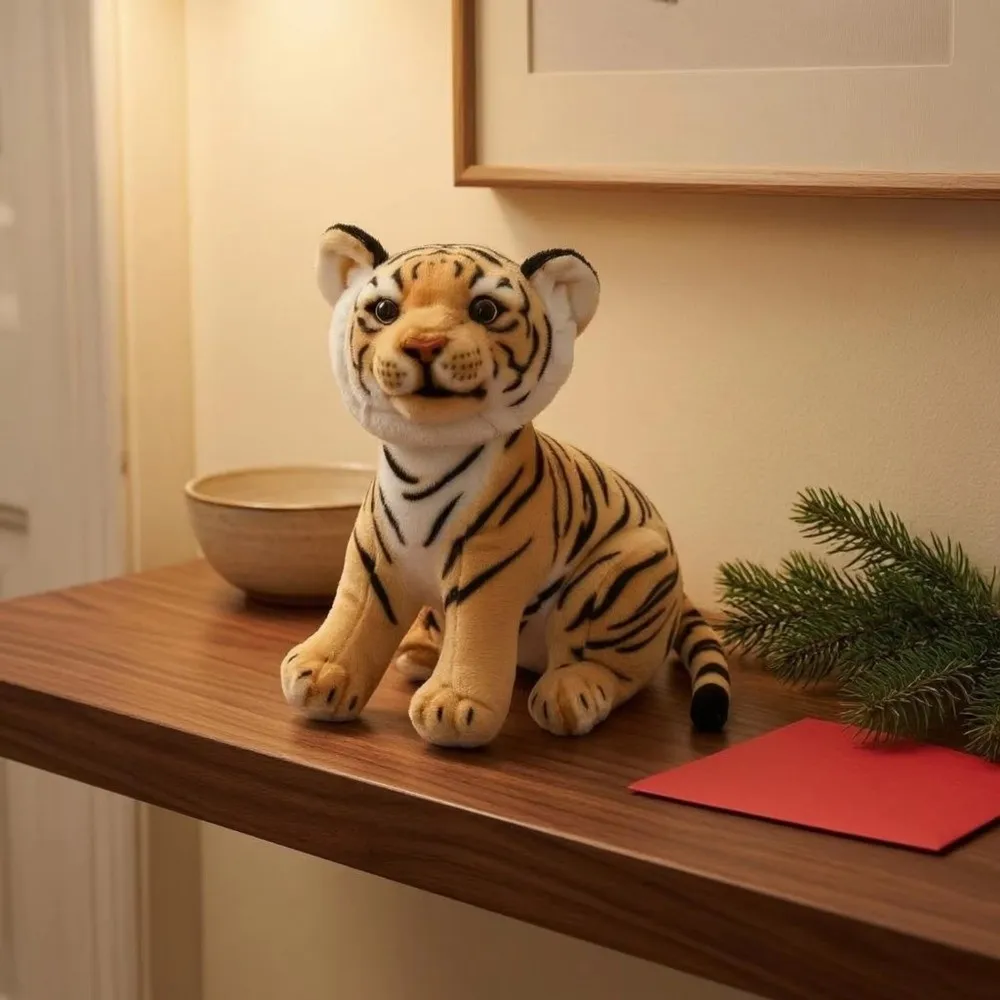Nice Soft Simulation Tiger Wild Animal Lifelike Stuffed Animal Tiger High Quality Kawaii Simulation Tiger Birthday Gift