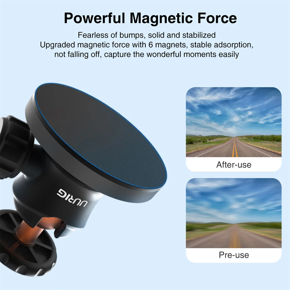 Metal Strong Magnetic Car Suction Cup Mount Camera Holder on Car Window 360 BallHead for GoPro 12 11 10 9 Insta360 Action Camera