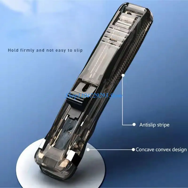 Clamp Stapler Paper Clip Dispenser Handheld Clam Clip Dispensers Push Paper Clips Office School Supplies for Documents