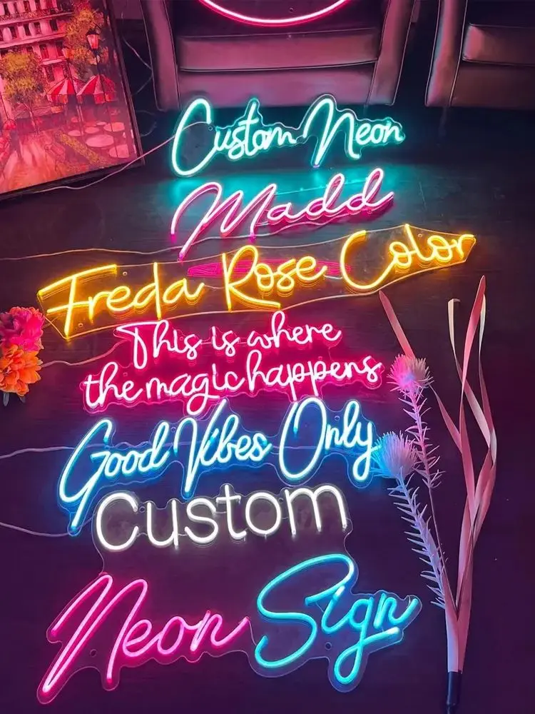 Individuelles Neon-Schild Acryl-Schild Geschäftsdekoration Logo Schönheitssalon Nagel- und Haarstudio Maßgefertigter Firmenname LED-Neonlicht Dropshipping