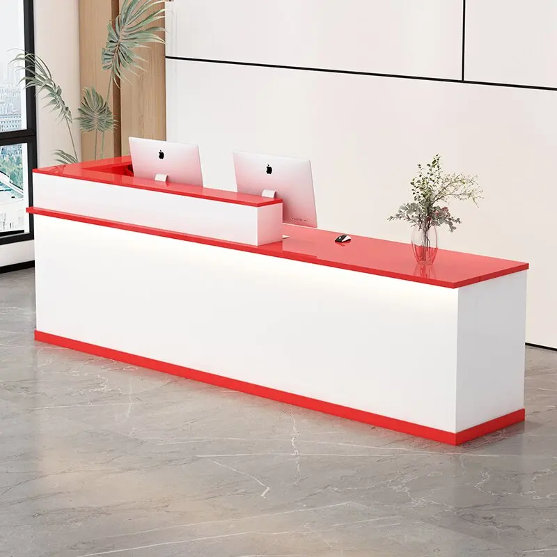 

Orange Decor Reception Desks Storage Checkout Drawers Modern Reception Desks White Classic Mostrador Recepcion Office Furniture