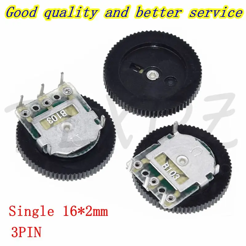 10pcs Single Gear Dial Potentiometer 1K 5K 10K 20K 50K 100K Ohm Volume Switch Disk B102 B502 B103 B203 B503 B104 Radio MP3/MP4