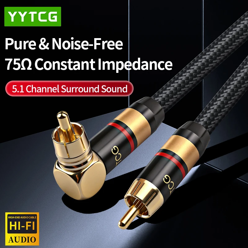 Koaxiales Digitales Audio-RCA-Kabel für DVD-Projektor TV-Lautsprecher Verstärker HiFi 5.1 SPDIF RCA Stecker auf Stecker Stereo-Audiokabel