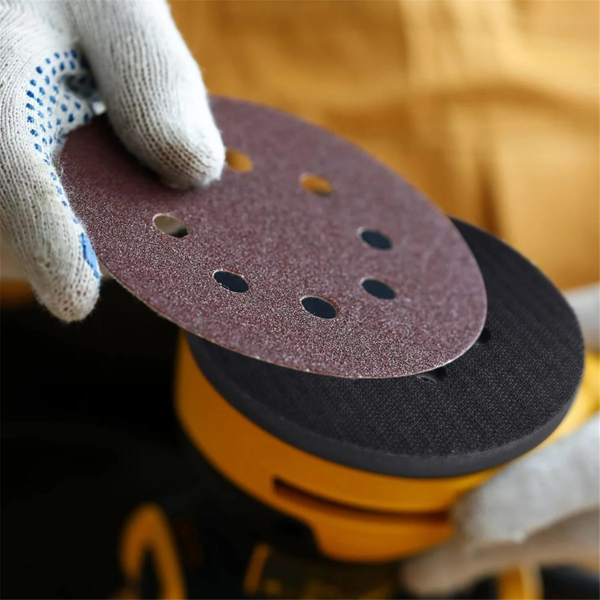 T88C 10 Pcs Soft Density Interface Pads 5inch 8 Holes Hook and Loop Sponge Cushion Buffer Backing Pad Sanding Interface Pad