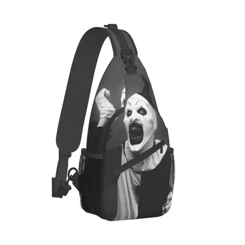 Aangepaste Casual Halloween Film Terrifier Sling Crossbody Rugzak Mannen Horror Clown Schoudertas Voor Wandelen