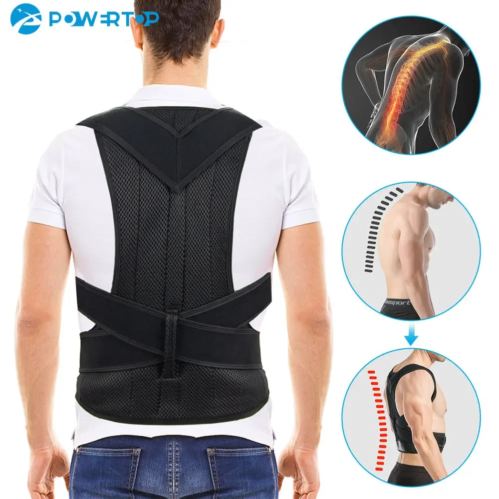 Reinforced Belt Lumbar Column Posture Corrector Vest Adjustable Back Support Strap Shoulder Spine Brace Neck Stretcher Trainer