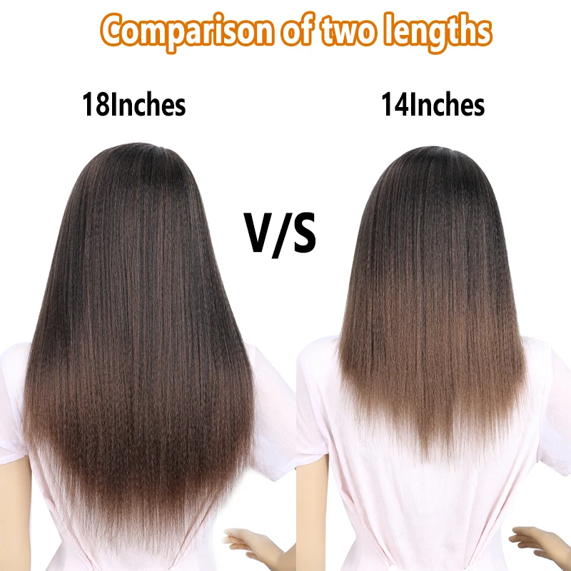 14 Inch Synthetic Yaki Hair Wig Natural Soft Afro Kinky Straight Hair Wigs For African Women Wigs Daily Use