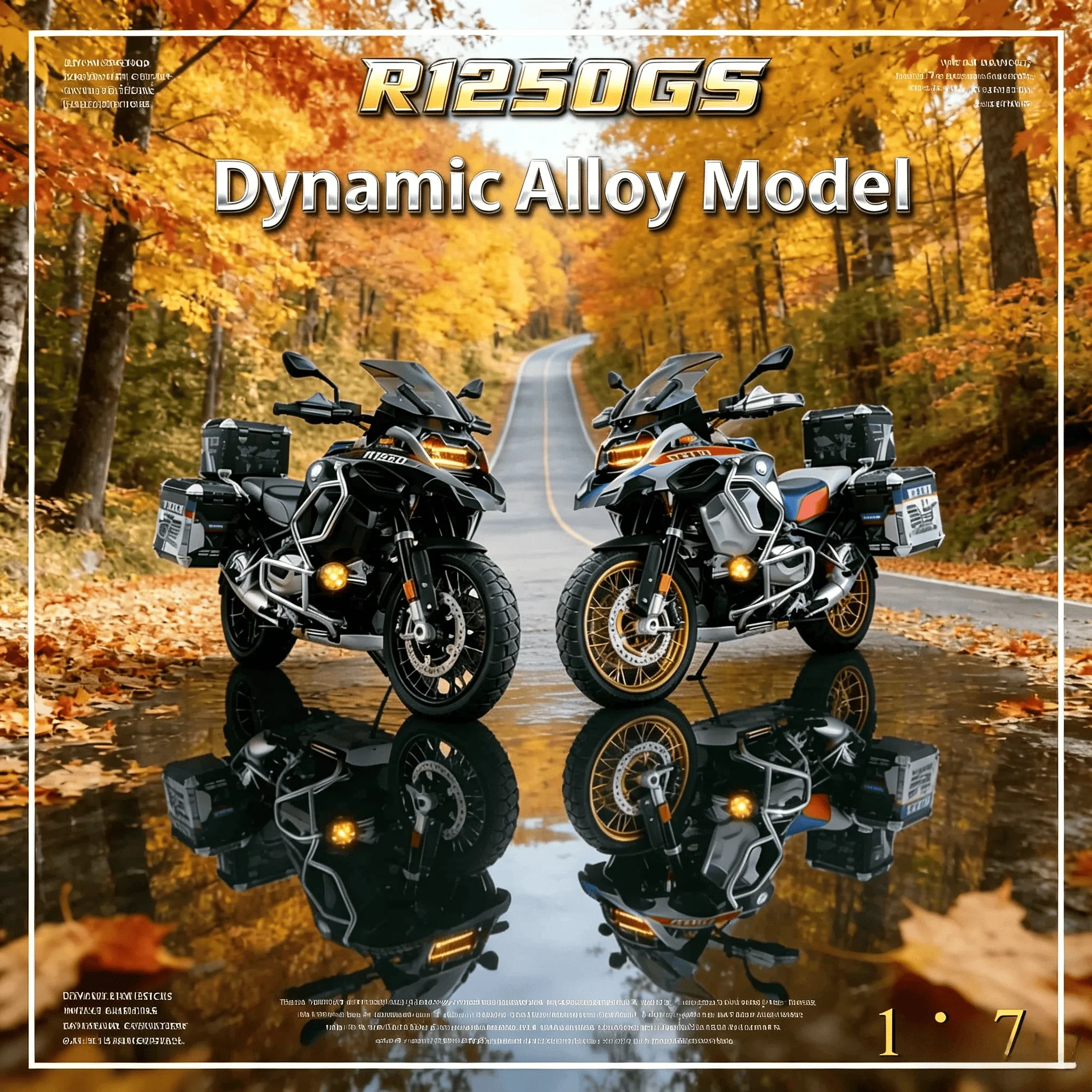 New 1:7 supersize Alloy Motorcycle Model with Spray Function Boyfriend Gift Home Decoration Collection For BMW R1250GS ADV