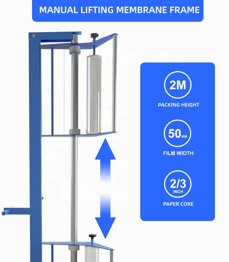 Wallepac Semi-Automatic Stretch Film 50Cm Wrapping Machine Dispenser Tools Manual Pallet Packing Machine