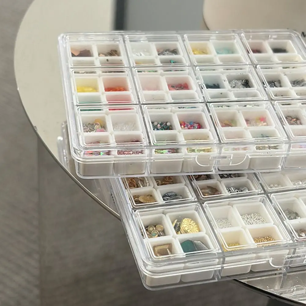 Hot 48 Grids Nail Accessories Storage Box Compartment Transparent Bead Screw Container Plastic Display Organizer Container Home