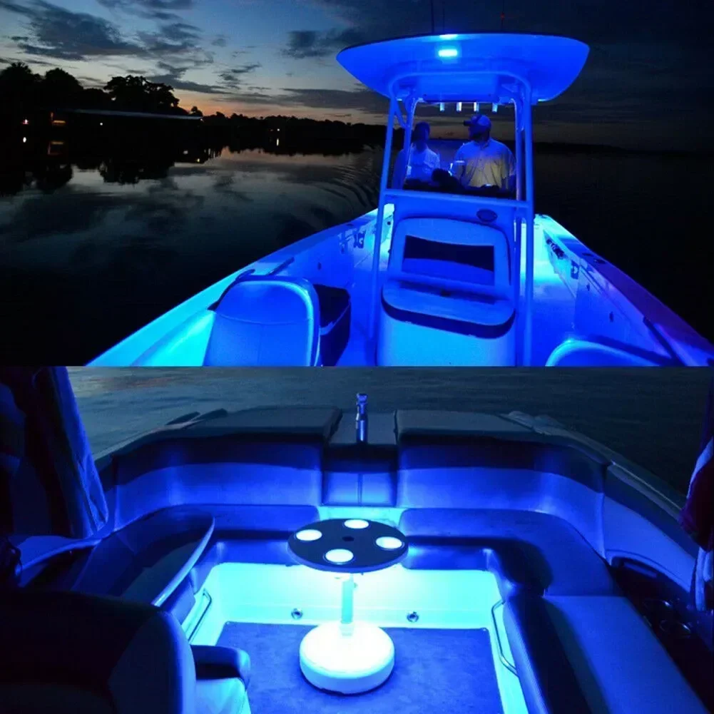 4pcs Marine Grade Car Boat Large Super Bright 12V Blue LED Courtesy Lights DC 12V Low Temperature Water Release For Car Boat