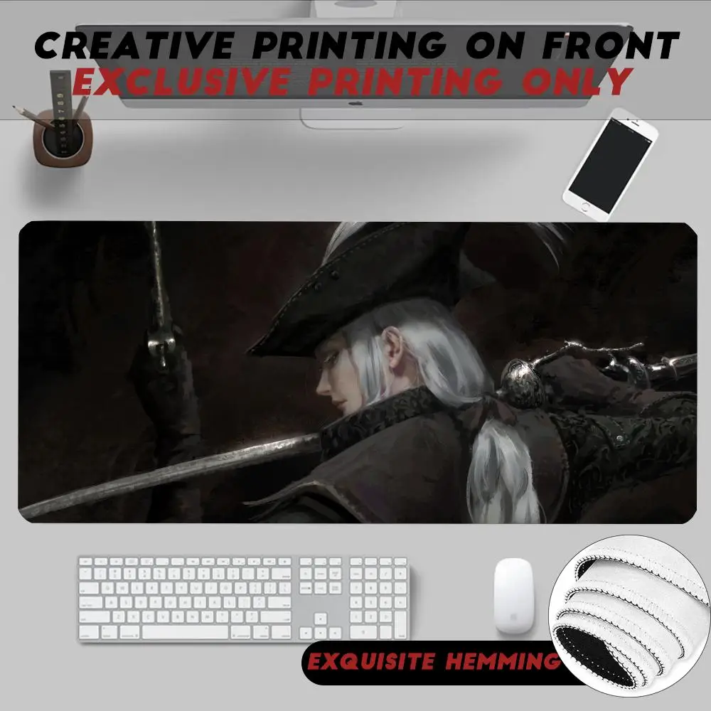 

Cool Video Souls-like Game B-Bloodborne Mouse Pad Non-Slip Rubber Edge locking mousepads Game play mats for notebook PC computer