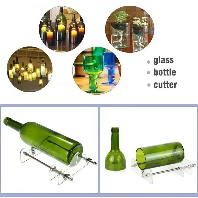 Glass Bottle Cutter Tool, Adjustable Wine Beer Bottle Cutting Kit for DIY Craft Projects High Quality Long Lasting Gift Idea