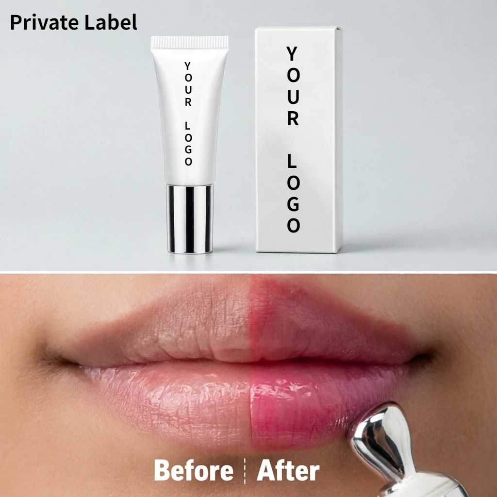 Top Grade Private Label Custom Logo Moisture Lip Cream With Echinacea 10ml Zinc Alloy Head White Package For Daily Red Lip Care