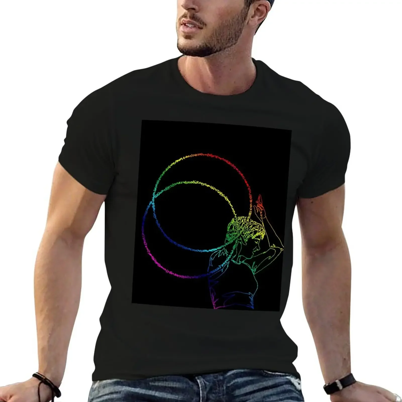 Two Hoops, Zero Worries (PRIDE Edition) T-Shirt cotton man t-shirts anime t shirts customs design your own clothing for men