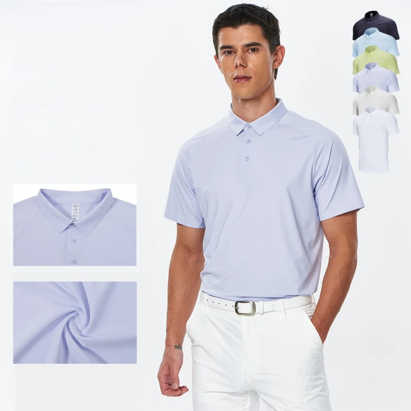 

Business Men's Golf Polo Short Sleeve Polo Shirt Outdoor Casual Daily Streetwear Soft Highly Elastic Seamless Craftsmanship
