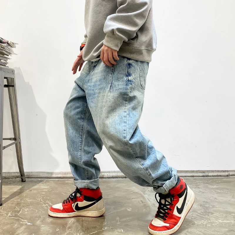 American Vintage High Quality Cargo Jeans Men Clothing Japanese Streetwear Straight Denim Trousers Harajuku Casual Pants Male