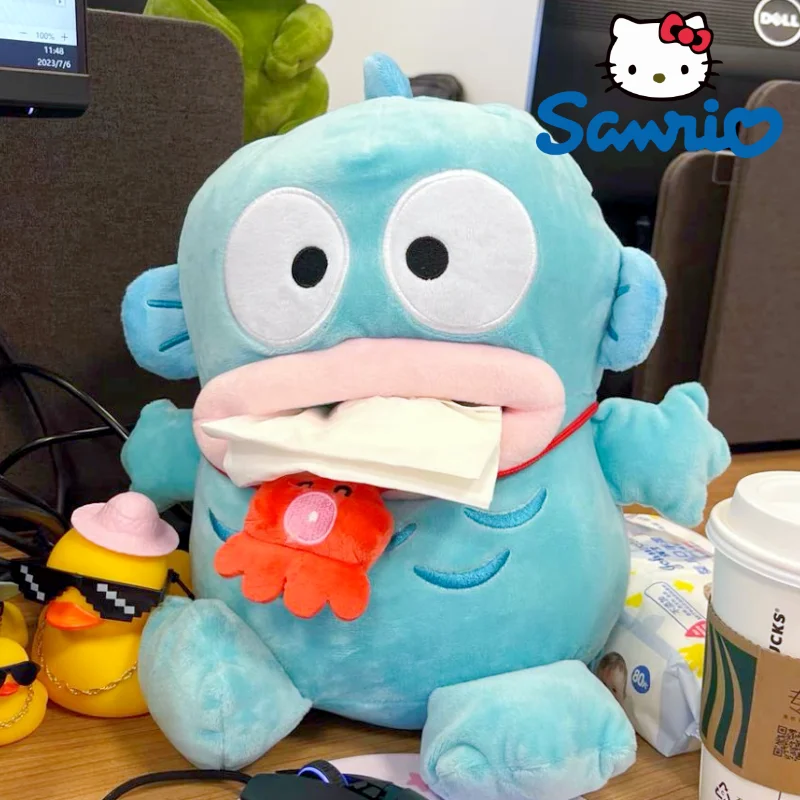 

Новинка, 30 см, Sanrio Hangyodon Kawayi плюшевая коробка для ткани, мультяшный заполненный ящик, милые куклы, рождественские подарки