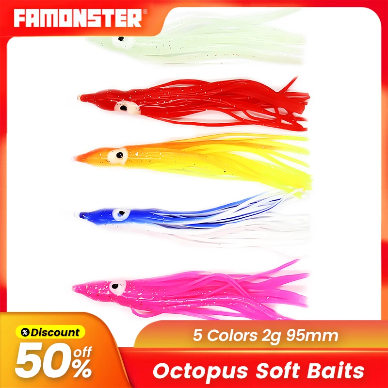 

FAMONSTER Biomimetic Octopus Soft Baits Fishing Lure Silicone Shad Swimbait Pesca Wobbler Bass Pike Winter Easy Shiner Jigging