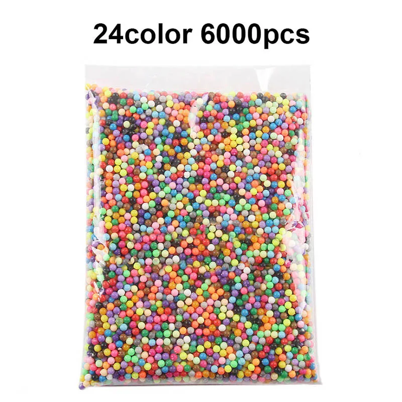 6000pcs spray beads puzzle Crystal 24 color DIY beads water spray set ball games 3D puzzle handmade magic toys for children