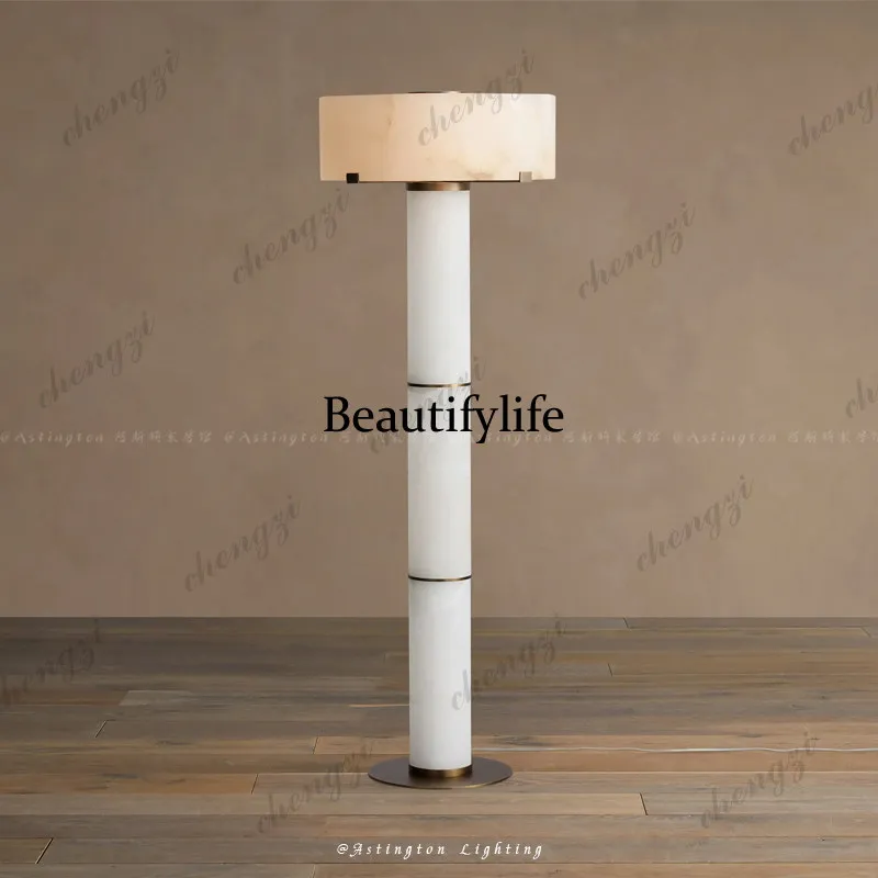 North American natural snowflake marble floor lamp luxury hotel decorative desk lamp