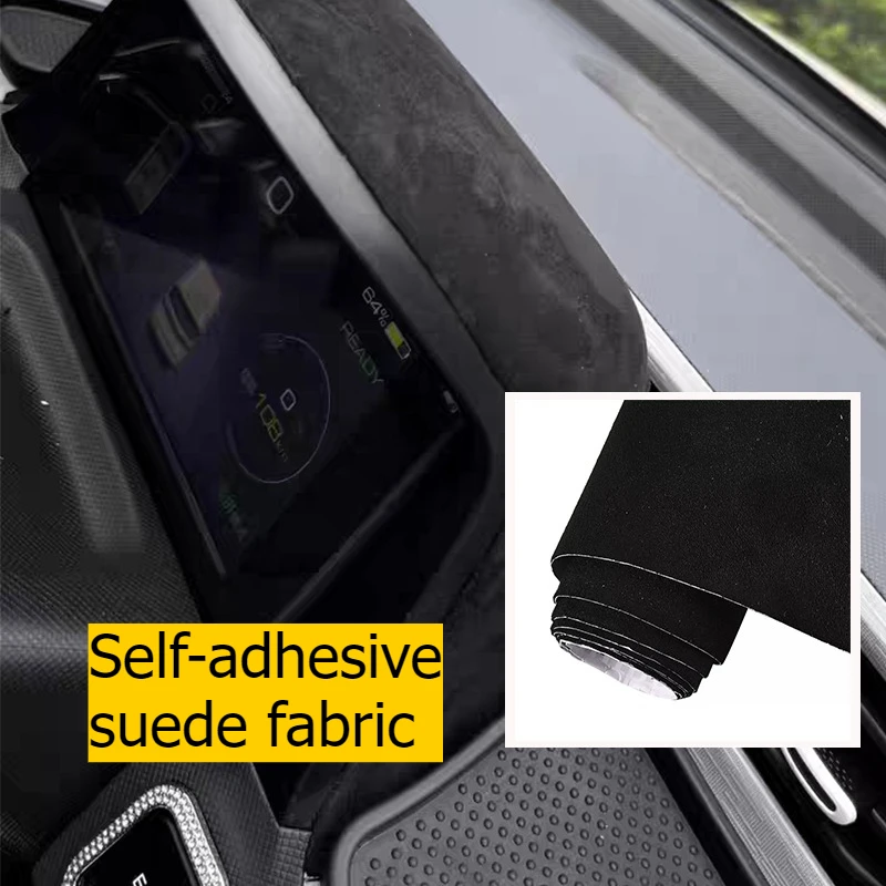 

50x150cm Self Adhesive Suede Cloth Fabric Elastic Film DIY for Repairing Automotive Interior Door Panels with Synthetic Fabrics