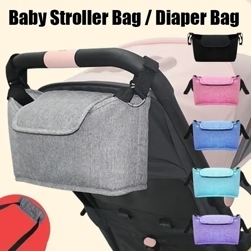 

Baby Stroller Hanging Bags Mommy Diaper Bag Large Capacity Mommy Storage Bag With Handles Crossbody Bag Portable Travel Organize