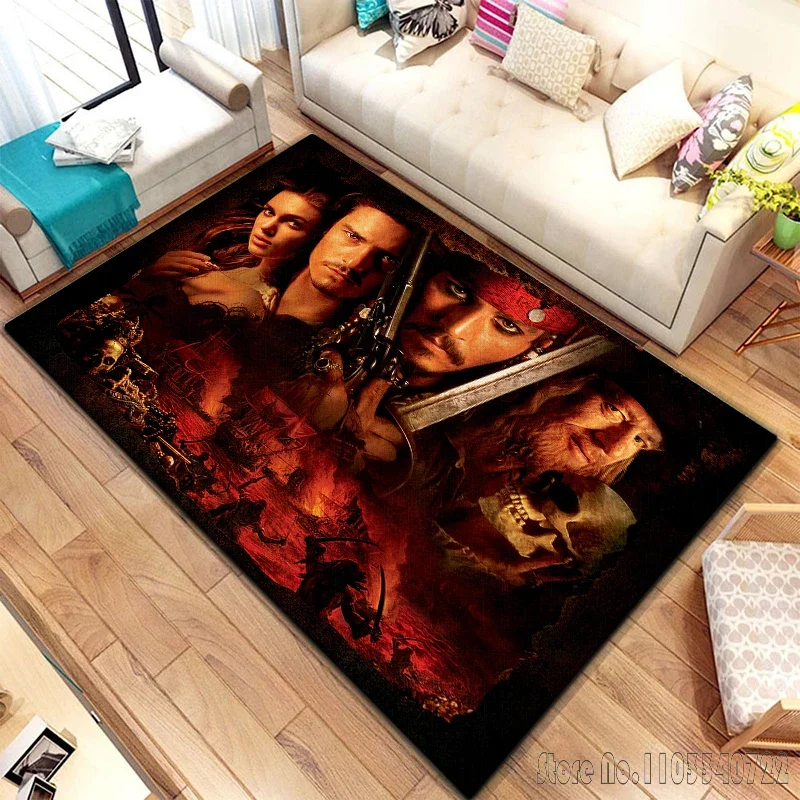 Pirates of the Caribbean Cartoon Rug Carpets 120x160cm Decor for Living Room Children's Bedroom Sofa Bathroom Kids Floor Mat