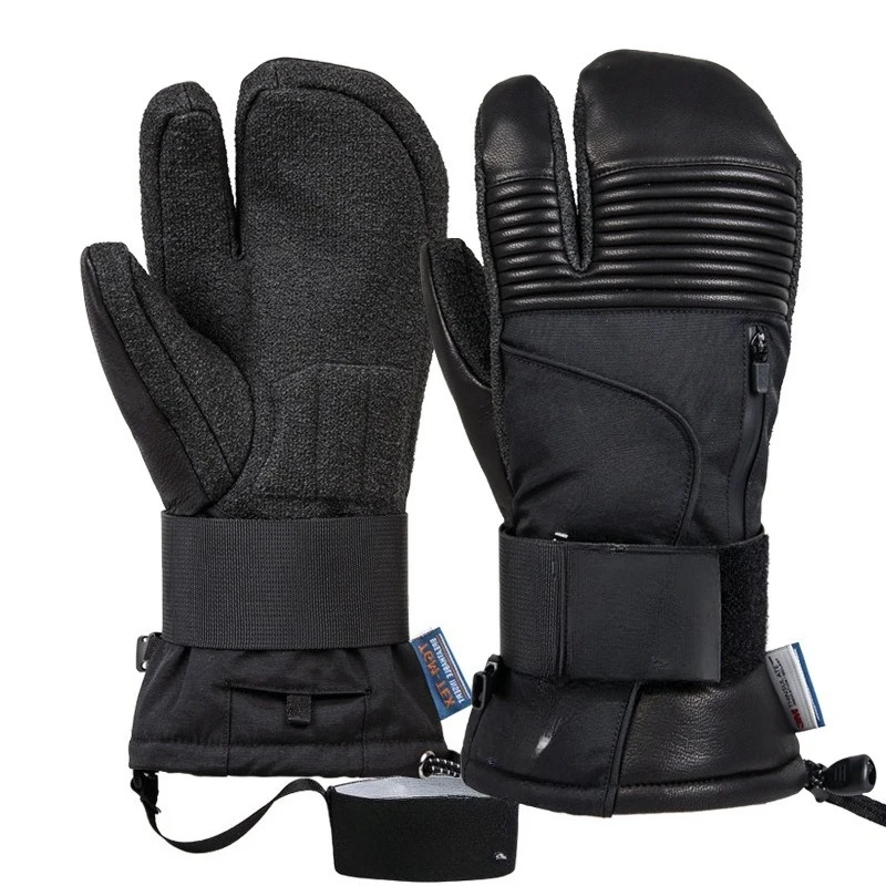 

Snowboard safety ski gloves, built-in wrist guards for men and women with inner tank waterproof and wear-resistant engraved