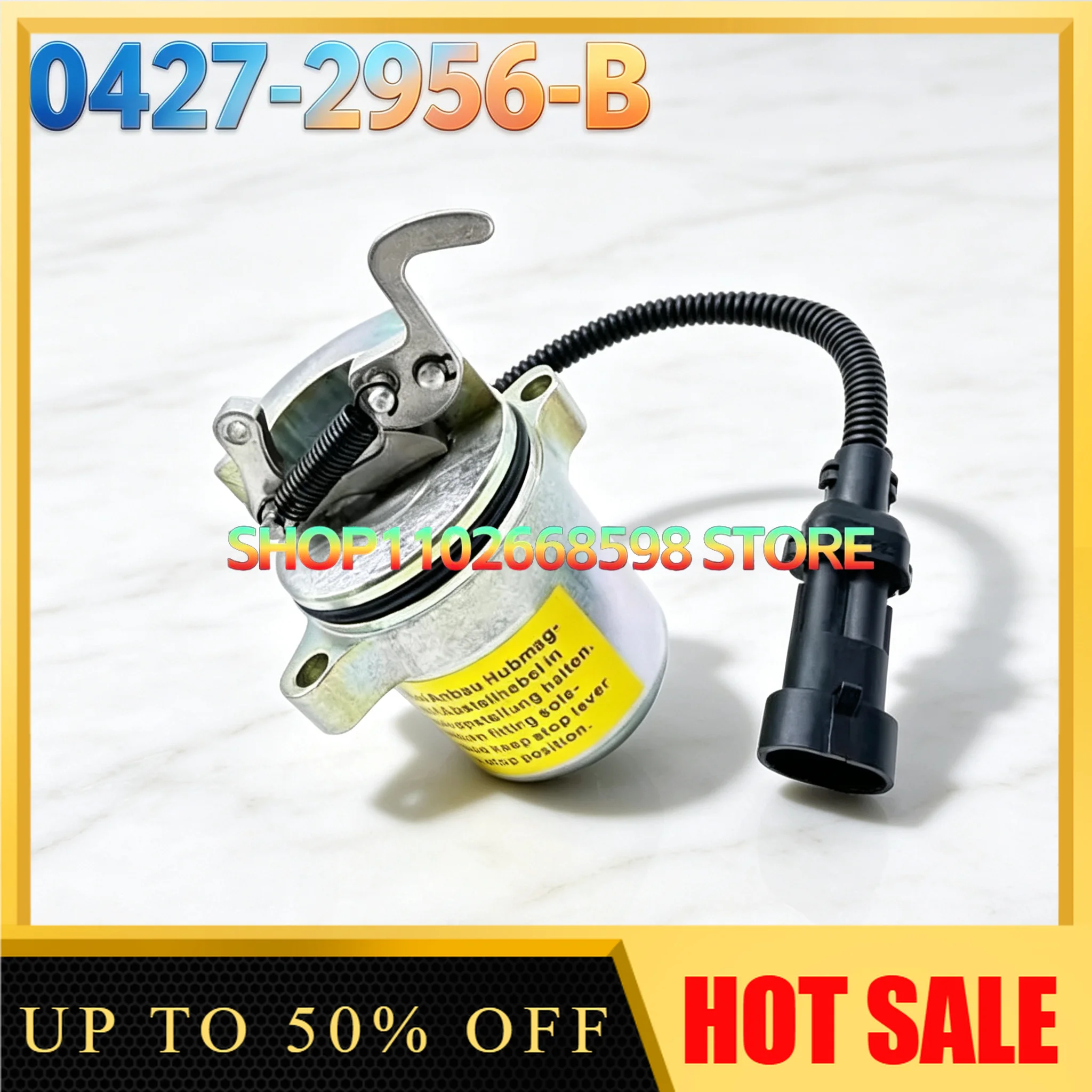 0427-2956-B BF6M2011 Excavator Flameout Solenoid Valve Switch Applicable for Heavy Equipment Repair