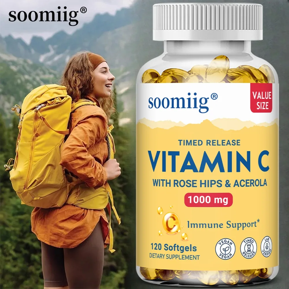 Vitamin C 1000mg, Immune System Booster, Skin, Nail & Hair Support, Antioxidant, Vegetarian and Vegan, 120 Capsules