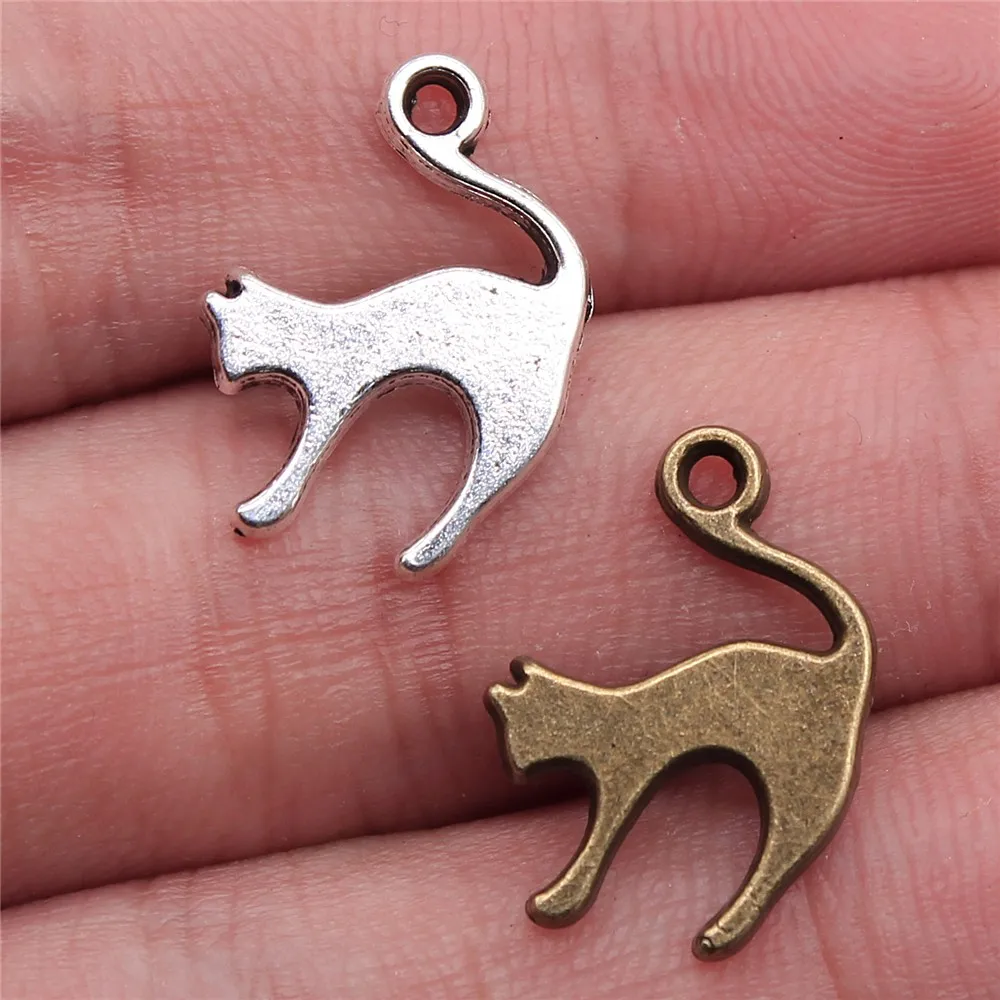 

40pcs 19x14mm Pendant Cat Cat Charm Pendants For Jewelry Making Cat Pendants