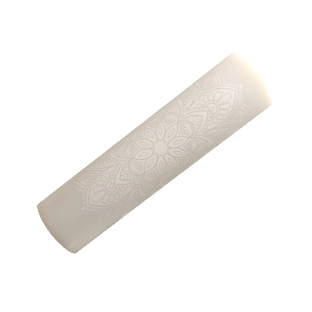 Clay Embossed Rolling Pin, Mandala Pattern, Laser Engraved Tube, Art Project Tools