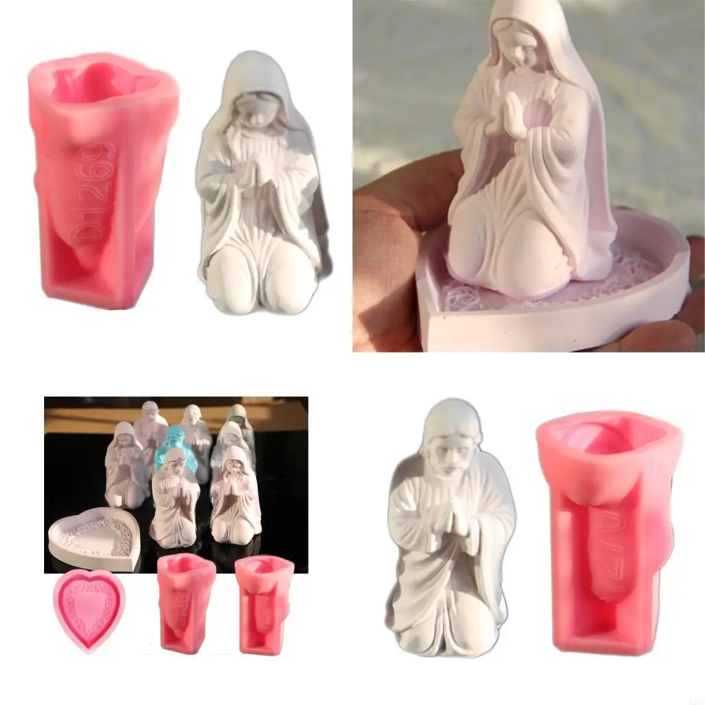 

Heart Silicone Tray Mold Heat Resistant Easy Demolding Heart Plate Silicone Mould For Rosary Stand Soap Jewelry Tray X3UC