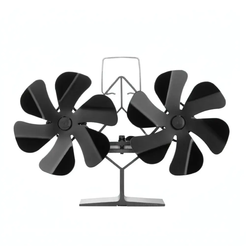 Thermal Power Wood Stove Fan Double Rotor Efficient Heating Tool Silent Distribution For Modern Fireplace Home Warmth