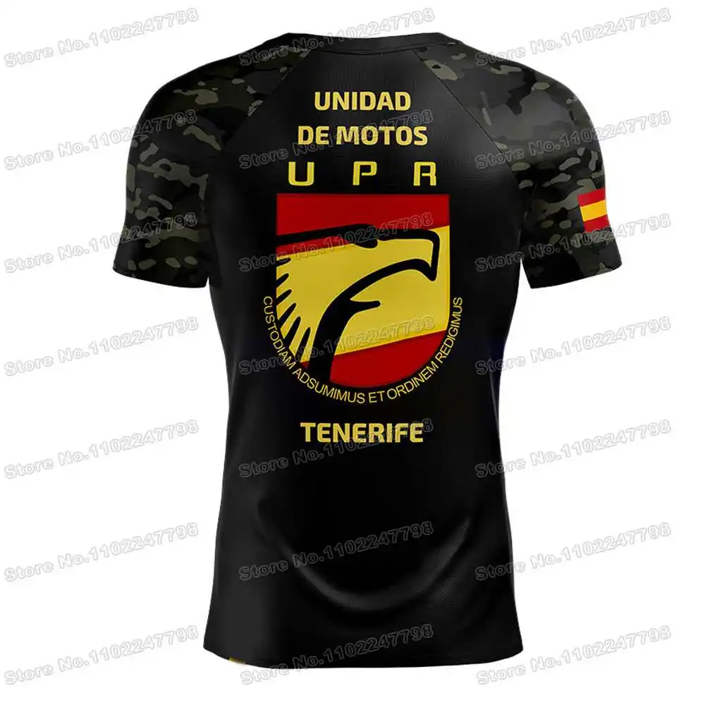 UPR Tenerife Motorcycle Unit 0328 T Shirt Spanish National Police Outdoor Tech Shirts MTB Clothing Training Tops Fitness Jersey