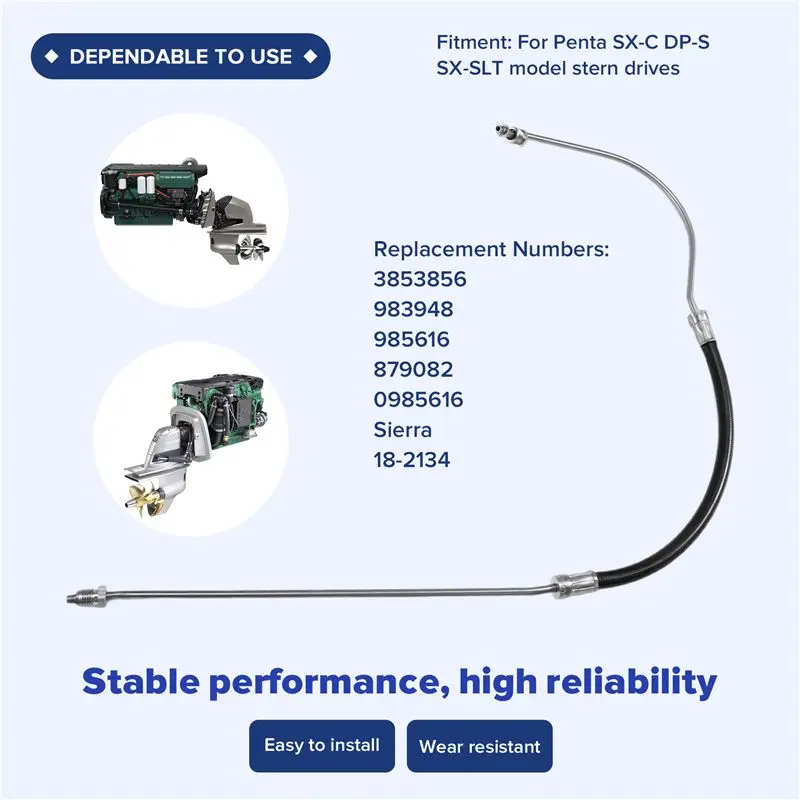 For Volvo Penta Power Trim Hose 3853856 Fits Models SX-C DP-S SX-SLT Part Numbers 983948 985616 879082 0985616 18-2134